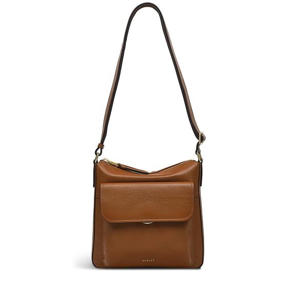 London Colebrook Close Small Leather Ziptop Crossbody Bag, Indus Tan B) - Picture 1 of 4